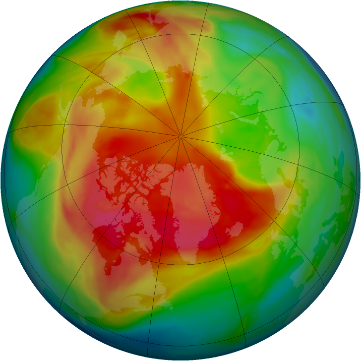 Arctic ozone map for 28 February 2008